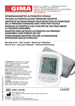 Gima 32940 TALKING BLOOD PRESSURE MONITOR Manuel du propriétaire