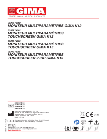 35306 | 35310 | 35309 | Gima 35307 K12 TOUCHSCREEN MULTIPARAMETER MONITOR Manuel du propriétaire | Fixfr