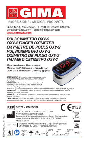 Gima 35072 OXY-2 FINGER OXIMETER Manuel du propriétaire | Fixfr