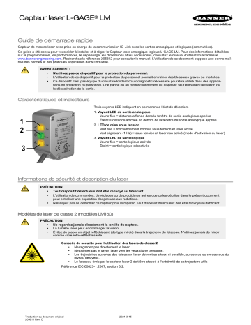 turck LM Design Laser Sensor Guide de démarrage rapide | Fixfr