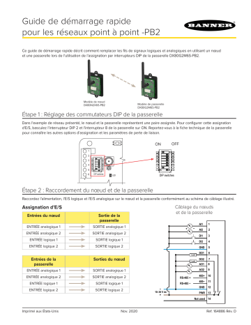 turck DX80 PB2 Point-to-Point Networks Guide de démarrage rapide | Fixfr