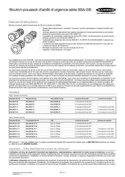 turck SSA-EB Emergency Stop Button Mode d'emploi