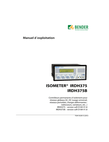 Bender IRDH375/IRDH375B Manuel du propriétaire | Fixfr