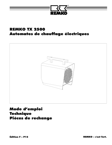 Remko tx2500 Manuel utilisateur | Fixfr