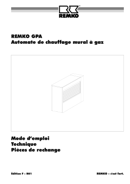 Remko GPA40-C-Erdgas-L Manuel utilisateur