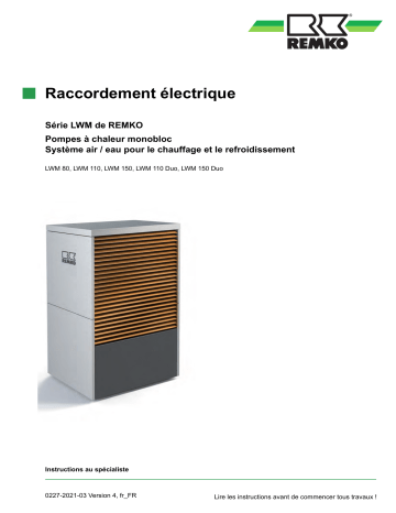 Remko LWM110GRAPHIT-Raccordement-electrique Manuel utilisateur | Fixfr
