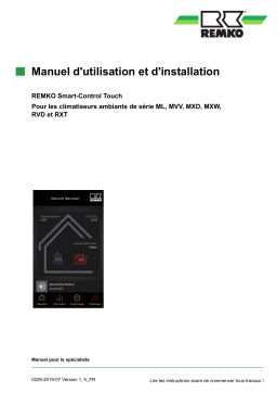 Remko Smart-ControlTouchSC-1-ML-RVD-RXT-MXW-MXD-MVV Manuel utilisateur