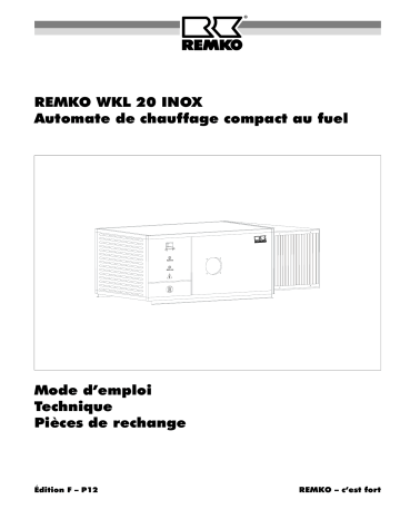 Remko WKL20INOX-ohneBrennerundOelfilter Manuel utilisateur | Fixfr