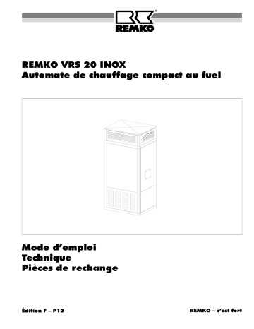 Remko VRS20-ST-INOX-ohneBr-16-7KW-230V-0-17KW Manuel utilisateur | Fixfr