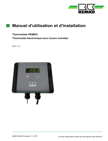 Remko ElektronischerRaumthermostat-ERT-1 Manuel utilisateur | Fixfr