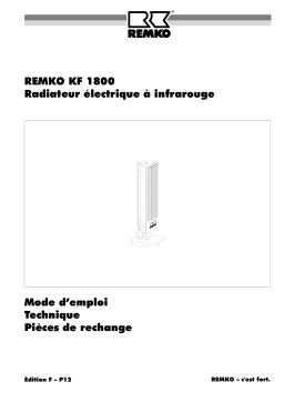 Remko KF1800 Manuel utilisateur