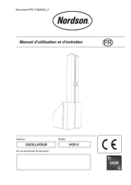 Nordson Oscillator HOS-V Manuel du propriétaire