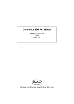 Nordson SDS Single PCI Controller Manuel du propriétaire