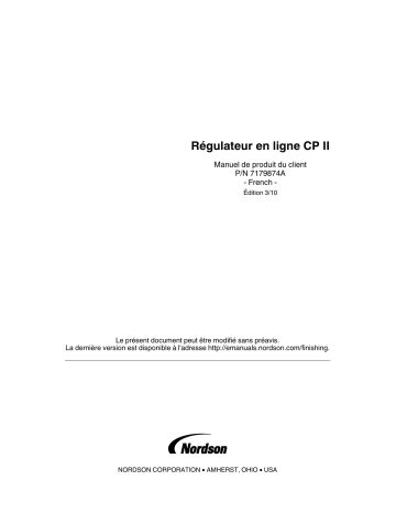 Nordson CP II Inline Regulator Manuel du propriétaire | Fixfr