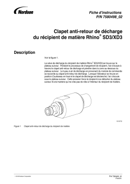 Nordson Rhino SD3/XD3 Material Container Blow-Off Check Valve Manuel du propriétaire