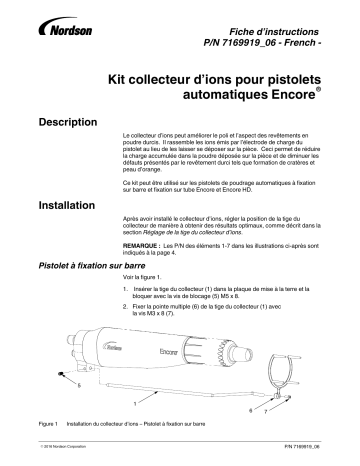 Nordson Ion Collector Kits for Encore Automatic Powder Spray Guns Manuel du propriétaire | Fixfr