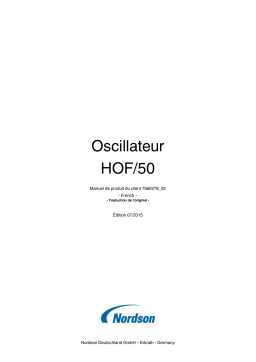 Nordson Oscillator HOF/50 Manuel du propriétaire