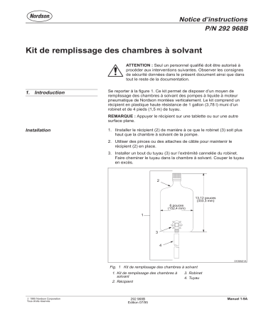 Nordson Solvent Chamber Feeder Kit Manuel du propriétaire | Fixfr