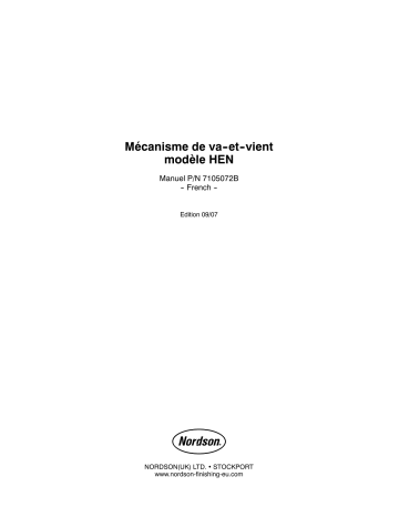 Nordson Reciprocator HEN Manuel du propriétaire | Fixfr