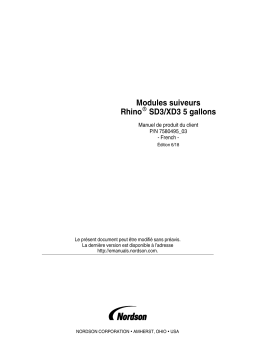Nordson Rhino SD3/XD3 5-Gallon Follower Modules Manuel du propriétaire