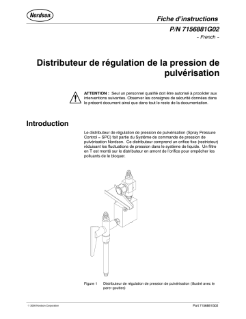 Nordson Spray Pressure Control Manifold Manuel du propriétaire | Fixfr