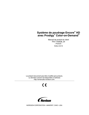 Nordson Encore HD Manual Powder Spray System Manuel du propriétaire | Fixfr