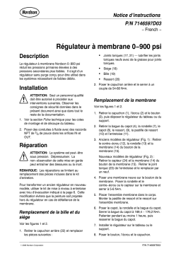 Nordson Regulator, Diaphragm, 0-900 psi Manuel du propriétaire