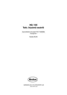 Nordson Reciprocator Controller HQ-100 Manuel du propriétaire