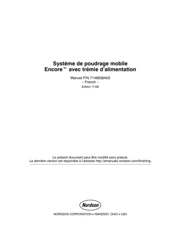 Nordson Encore Mobile Manual Powder Spray System Manuel du propriétaire | Fixfr