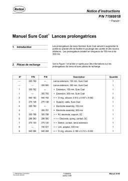 Nordson Sure Coat Manual Gun Lance Extension Manuel du propriétaire