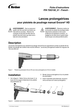 Nordson Encore HD Manual Powder Spray Gun Lance Extensions Manuel du propriétaire