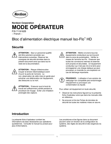 Nordson Iso-Flo® HD Manual Voltage Block System Manuel du propriétaire | Fixfr