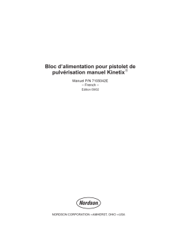 Nordson Kinetix® Manual Gun Power Supply Manuel du propriétaire