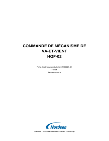 Nordson Reciprocator Controller HQF-02 Manuel du propriétaire | Fixfr