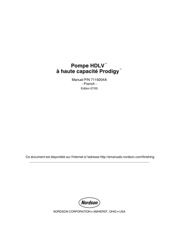 Nordson Prodigy HDLV High-Capacity Transfer Pump Manuel du propriétaire | Fixfr