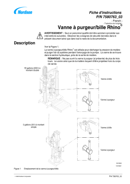 Nordson Rhino Bleed Valve/Ball Valve Manuel du propriétaire