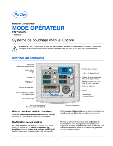 Nordson Encore and Encore XT Manual Powder Spray System Manuel du propriétaire | Fixfr