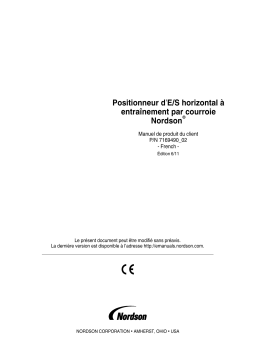 Nordson Positioner, Horizontal, In/Out, Belt-Driven Manuel du propriétaire