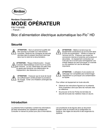 Nordson Iso-Flo® HD Automatic Voltage Block System Manuel du propriétaire | Fixfr