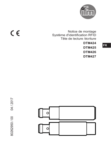 DTM425 | IFM DTM424 RFID read/write head Guide d'installation | Fixfr