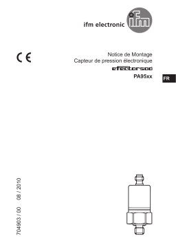 IFM PA9522 Pressure transmitter Guide d'installation