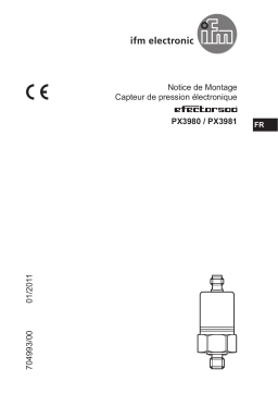 IFM PX3981 Pressure transmitter Guide d'installation