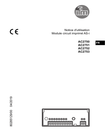 AC2752 | AC2751 | IFM AC2750 AS-Interface PCB module Mode d'emploi | Fixfr