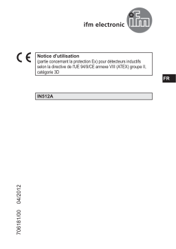 IFM IN512A Dual inductive sensor for valve actuator Mode d'emploi