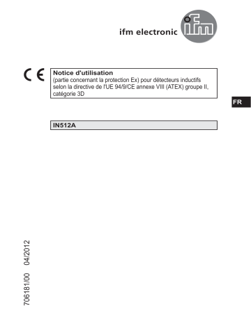 IFM IN512A Dual inductive sensor for valve actuator Mode d'emploi | Fixfr