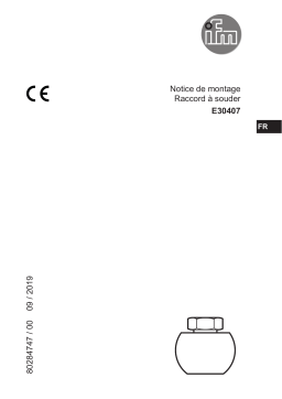 IFM E30407 Welding adapter for process sensor Guide d'installation