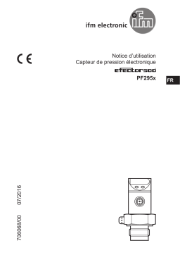 IFM PF2954 Flush pressure sensor Mode d'emploi