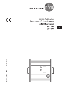 IFM SU8200 Ultrasonic flow meter Mode d'emploi