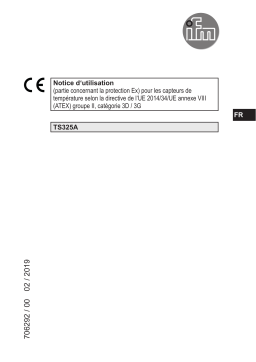 IFM TS325A Temperature cable sensor Mode d'emploi