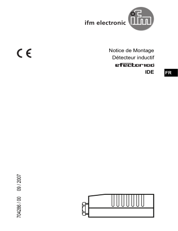 ID002A | ID5073 | ID5046 | IFM ID8504 Inductive sensor Guide d'installation | Fixfr